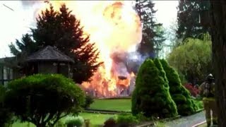 Garage Fire with Propane Tank Explosion Bleve [upl. by Ohploda]