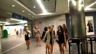 Drunk Girls in Mini Skirts Titillate Canada Line Train Station360p H 264 AAC [upl. by Seleta44]