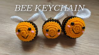 BEE CROCHET KEYCHAIN TUTORIAL EASY PATTERN STEP BY STEP [upl. by Tade179]