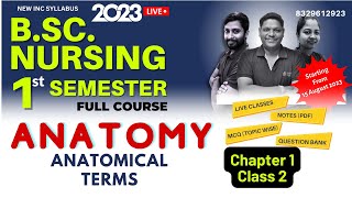 Anatomical Terms  BSc Nursing 1st Sem  Anatomy amp Physiology [upl. by Lehcyar]