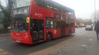 T128 LJ10HVH on Route 198 in Thornton Heath Pond Bus Garage Bus Stands to ShrublandsBramle Close [upl. by Johnston]