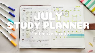 July Study Planner Setup  7 Effective Layouts [upl. by Liag]