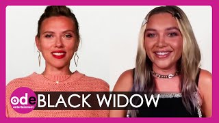 BLACK WIDOW Scarlett Johansson and Florence Pugh on Teaming Up Stunts and More [upl. by Zacharia]