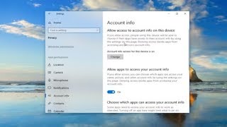 How To Block Apps From Accessing Account Info In Windows 10 Tutorial [upl. by Chesney177]