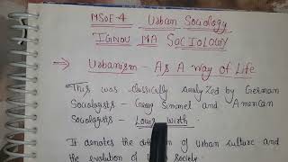 IGNOU MA SOCIOLOGY  MSOE4  IMP TOPICS  LOUIS WIRTH  Urbanism As A Way Of Life [upl. by Rednasela]