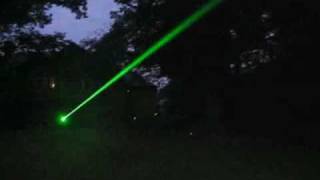 50mW Green Laser Beam in the Evening [upl. by Namhcan]