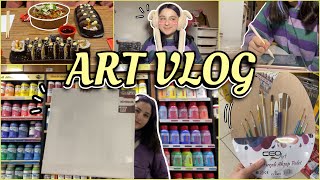 ART VLOG  KIRTASİYE ALIŞVERİŞİ  2 farklı kırtasiye turu  yeni tuval aldım ✨ dijital çizim [upl. by Kylander967]