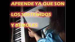 Clases de piano lección 7 Como tocar en piano sostenidos bemoles y becuadros [upl. by Sundstrom302]