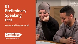 B1 Preliminary Speaking test  Kenza and Mohammed  Cambridge English [upl. by Eimam599]