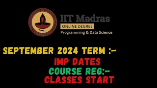 important Dates September Term 2024 iitmadras [upl. by Macur491]