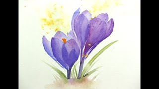 Aquarelle  Petits crocus [upl. by Flagler]