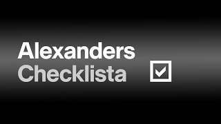 Alexanders checklista för aktieanalys [upl. by Onaled]