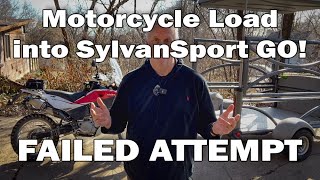 Motorcycle Load into SylvanSport GO Camper  1st Attempt [upl. by Mellitz]