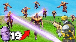 KILLING THANOS 19 TIMES in Fortnite Battle Royale [upl. by Kciredorb994]