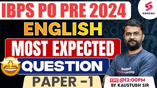 English Complete Mock Test  IBPS Pre English Mock Paper IBPS  SBI PO 2024  By Kaustubh Sir [upl. by Ardith]