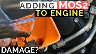 ADDING MoS2 ENGINE OIL ADDITIVE IN ENGINE  LIQUI MOLY MoS2 ADDITIVE REVIEW YAMAHA FZ 25 MOTORCYCLE [upl. by Wardle]