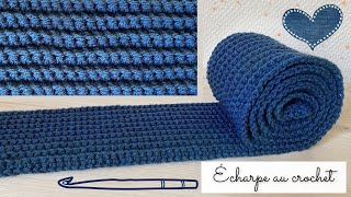 Comment faire une écharpe au crochet  Homme Femme Enfant Facile et Rapide 🧶 Tuto Lou Passion ⭐️ [upl. by Ativel]