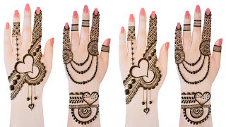 Top 2 Heart shape Mehndi design Simple  Mehndi designs Back side full hand  mehndi FashionByHania [upl. by Kessler]