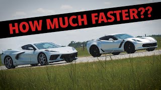 C8 Corvette DECIMATED by Hennessey C7 Z06  STREET RACE [upl. by Avra]