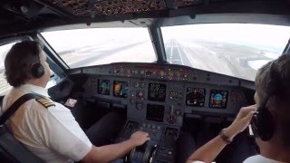 Fuerteventura GCFV Cockpit view landing rwy 01 in crosswind [upl. by Ruyle]