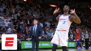 Dwyane Wade throws down dagger alleyoop gets Heat fans to raise the roof  ESPN [upl. by Chester170]