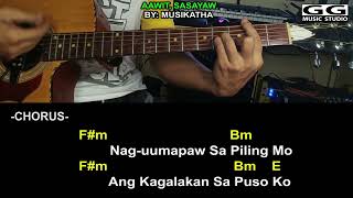 AAWIT SASAYAW by MUSIKATHA EASY GUITAR CHORDS TUTORIAL WITH LYRICS [upl. by Doralynne]