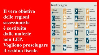 Il vero obiettivo delle regioni secessioniste è costituito dalle materie non LEP [upl. by Crescin]