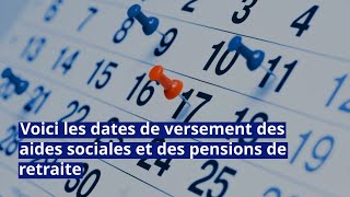 Novembre 2023  voici les dates de versement des aides sociales et des pensions de retraite [upl. by Latrina40]