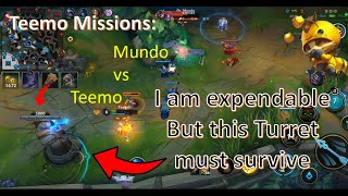 Teemo Missions Defend solo lane turret  Mobile [upl. by Aihsitan899]