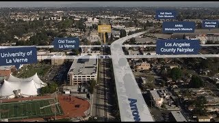 Aerial Tour Foothill Gold Line from Glendora to Montclair [upl. by Corty]