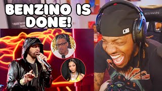 EMINEM ROASTED BENZINO FOR 2 MINUTES  Doomsday Pt 2 REACTION [upl. by Aicnatsnoc829]