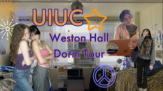 UIUC Weston Hall dorm tour 2023🛁📚💗 [upl. by Ribble]