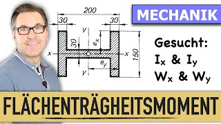 Wie berechne ich Flächen amp Widerstandsmomente  Festigkeitslehre  Mechanik  Biegewiderstand [upl. by Akemit]