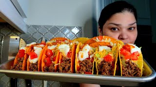 Making Taco Bell crunchy tacos at home EASY cooking [upl. by Lybis]