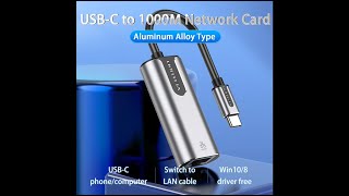 Vention USBC to Gigabit Ethernet Adapter 015M Gray Aluminum Alloy Type CFN [upl. by Yila]