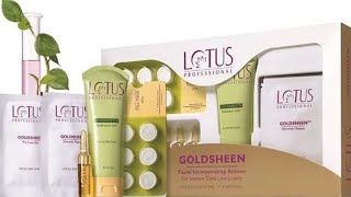 Lotus professional GOLDSHEEN facial kitproduct reviewHow to do facial at home step by stepBampH S [upl. by Eeruhs]