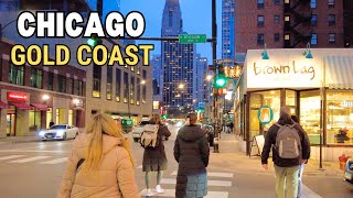 CHICAGO Walking Tour  GOLD COAST on MondayFebruary 5 2024 4k 60fps  City Sounds [upl. by Agnot]