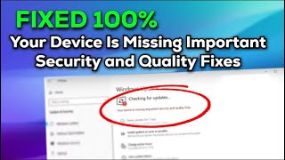 Your Device Is Missing Important Security and Quality Fixes  Fix Updates Failed Windows 10 [upl. by Rann861]