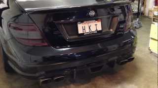 Mercedes C63 Akrapovic full exhaust cold start [upl. by Kcerred]