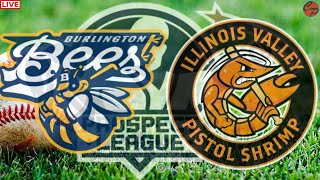 Illinois Valley Pistol Shrimp vs Burlington Bees Prospect League Live Game Cast amp Chat [upl. by Etteval]