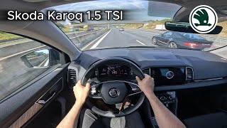 2023 Skoda Karoq 15 TSI DSG 148 hp  On the German Autobahn [upl. by Seumas139]