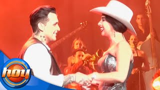 Christian Nodal y Ángela Aguilar sorprenden al darse su primer beso en público  Programa Hoy [upl. by Carroll]