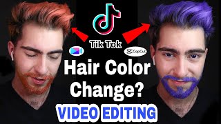 How to hair colour change in tiktok video  hair color change video editing tutorial [upl. by Asil]