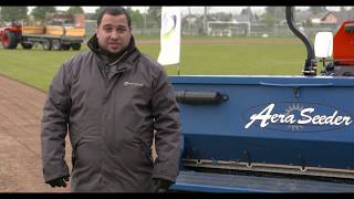 Regarnisseur Aeraseeder pour greens départs fairways terrains de sports [upl. by Nahtal]