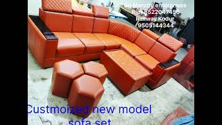 Custmoized L shape corner sofa set with center table [upl. by Ynomrah]