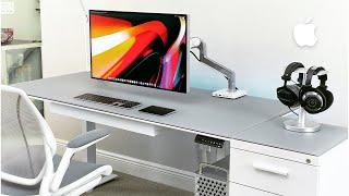 Ultimate Minimal 6K Mac Pro Desk Setup Tour [upl. by Gert]