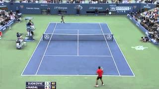 The best point ever  Djokovic vs Nadal 54 rally US Open Final 2013  62 36 64 61 HD [upl. by Notlem]