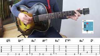 Jazz Guitar Chord Progression Exercise [upl. by Dlnaod]