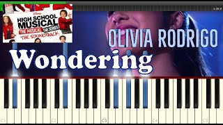 Olivia Rodrigo  Wondering HSMTMTS Piano  Lyrics [upl. by Cassandra]