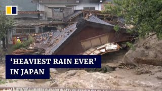 Deadly floods mudslides caused by ‘heaviest rain ever’ in southwest Japan [upl. by Agan803]